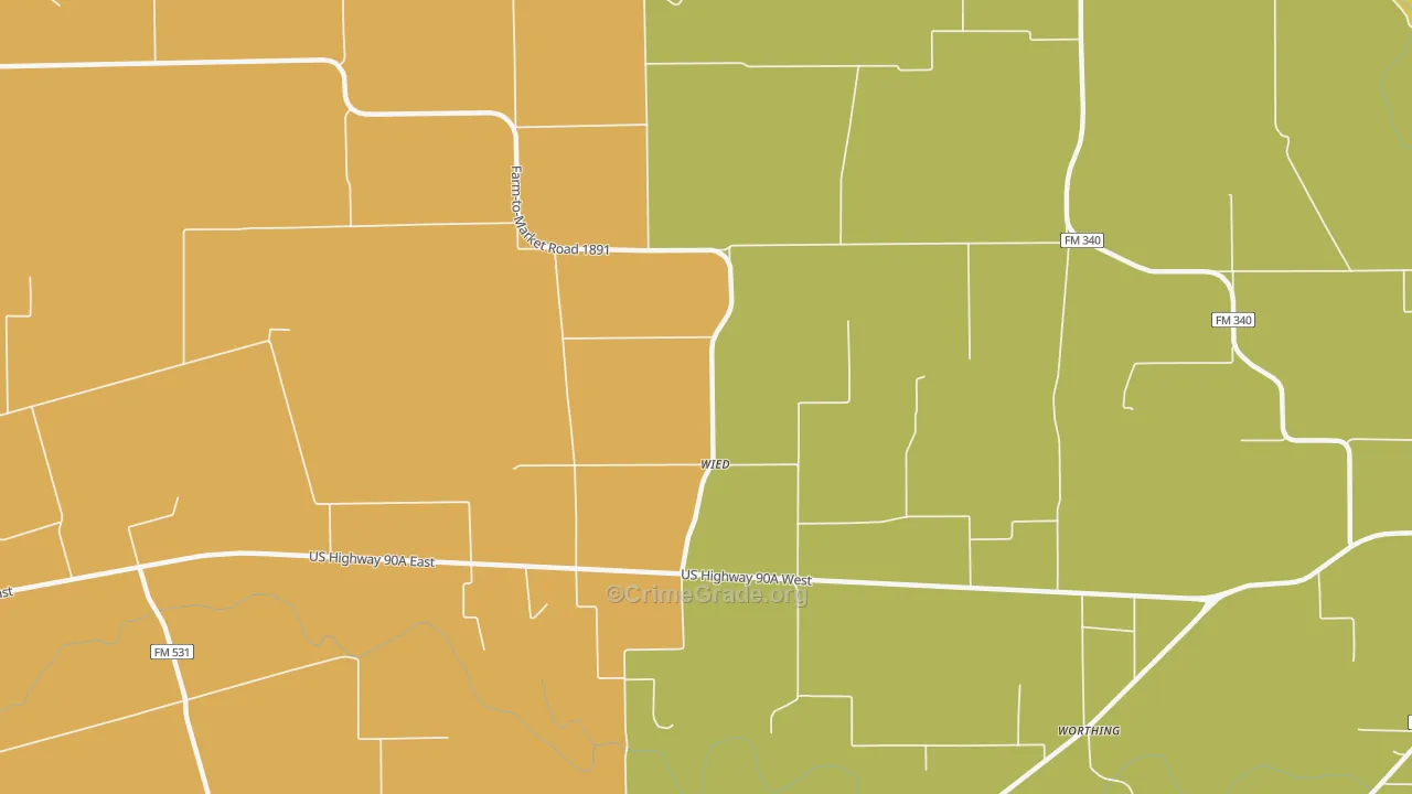 Wied, TX Map of Vandalism Rates
