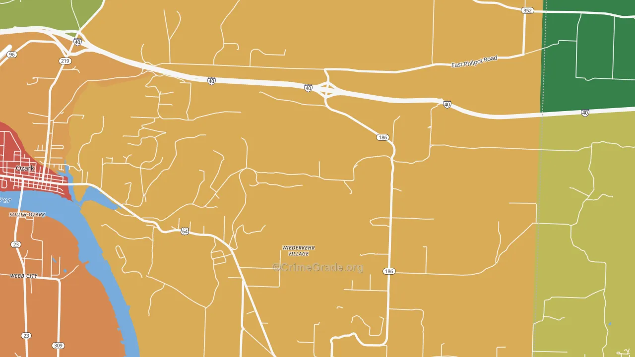 Wiederkehr Village, AR Map of Vandalism Rates