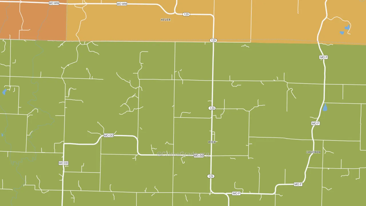 Wien, MO Map of Vandalism Rates