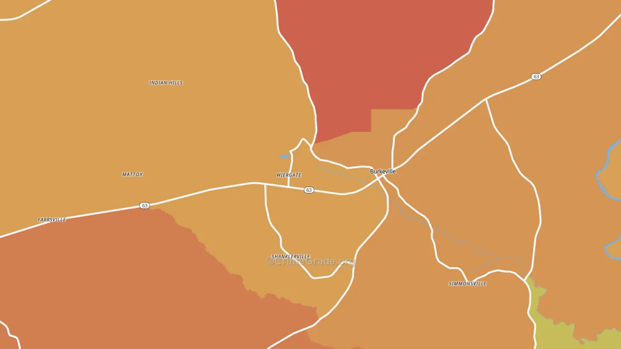 Wiergate, TX Map of Vandalism Rates