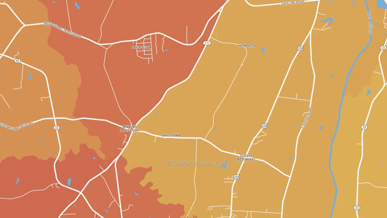 Wiggins Crossroads, NC Map of Vandalism Rates