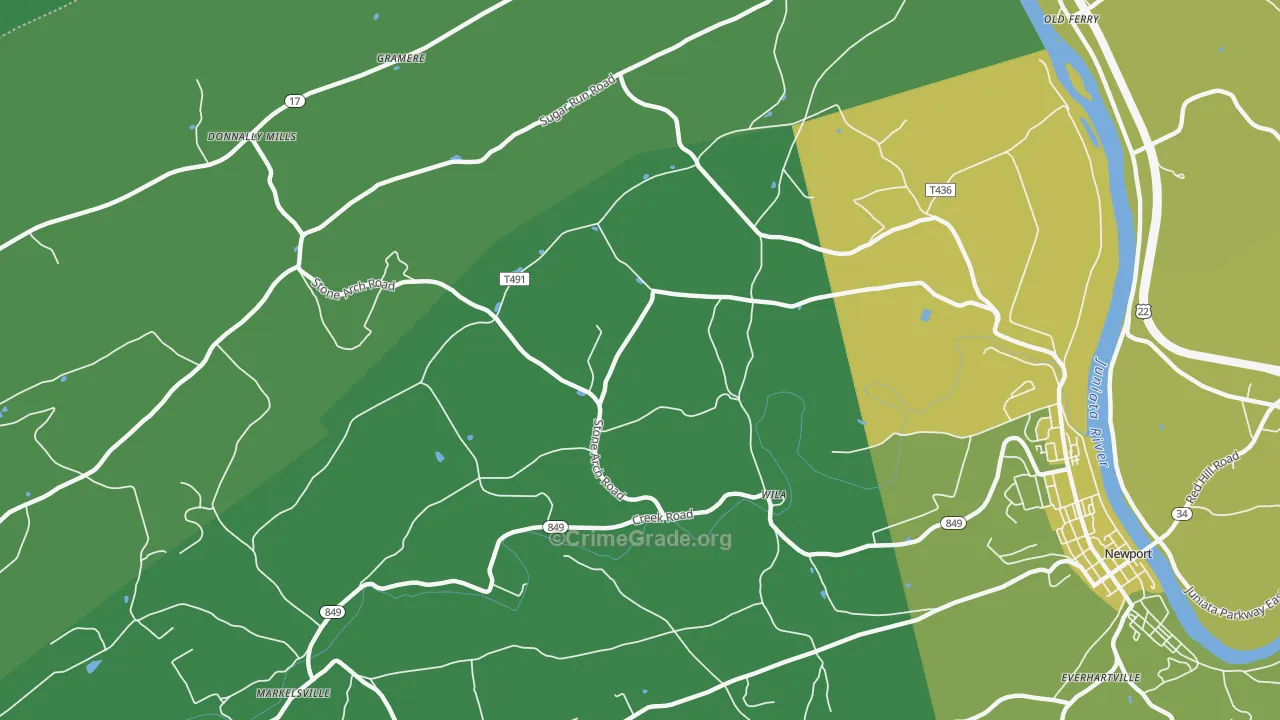 Wila, PA Map of Vandalism Rates