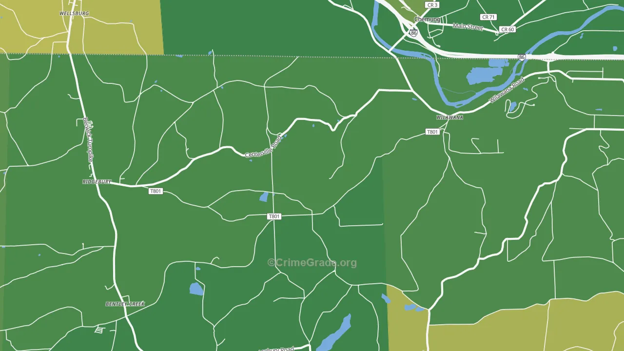 Wilawana, PA Map of Vandalism Rates