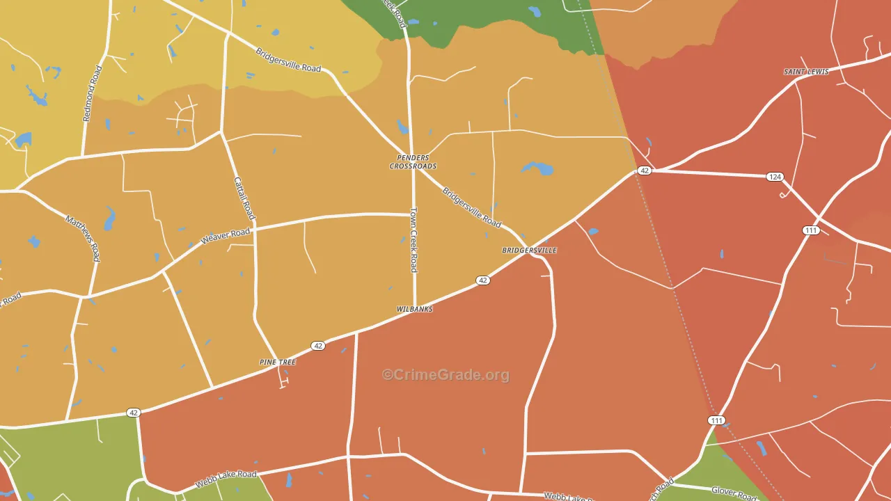 Wilbanks, NC Map of Vandalism Rates