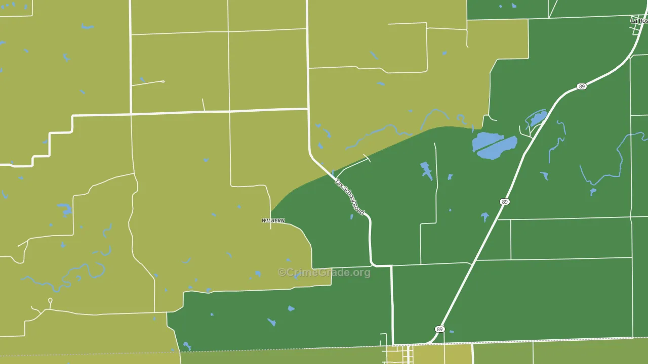 Wilbern, IL Map of Vandalism Rates