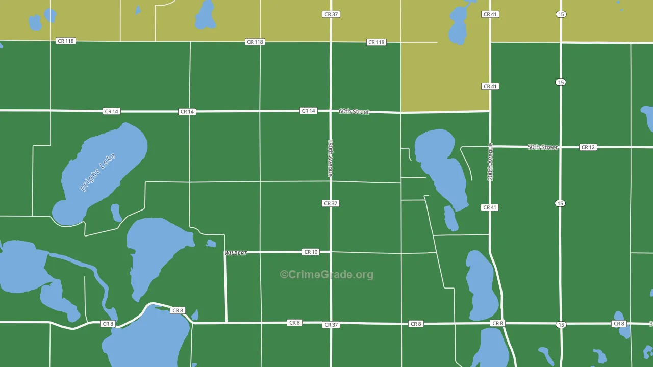 Wilbert, MN Map of Vandalism Rates
