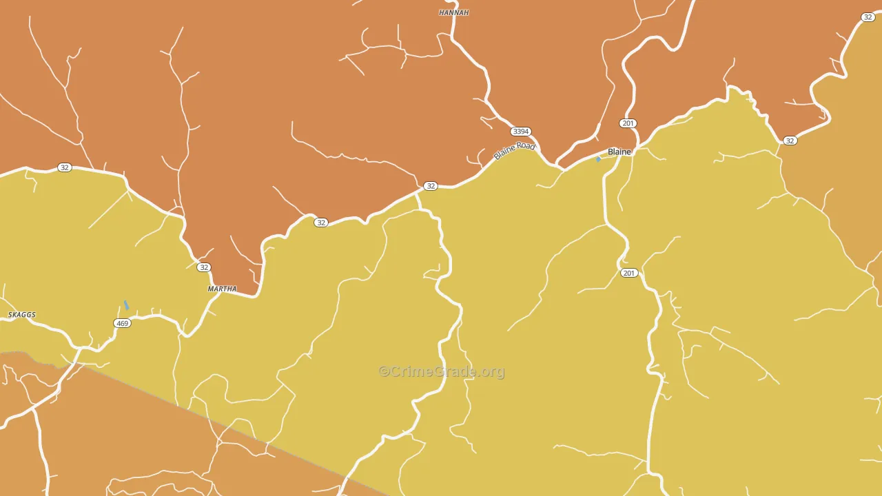 Wilbur, KY Map of Vandalism Rates