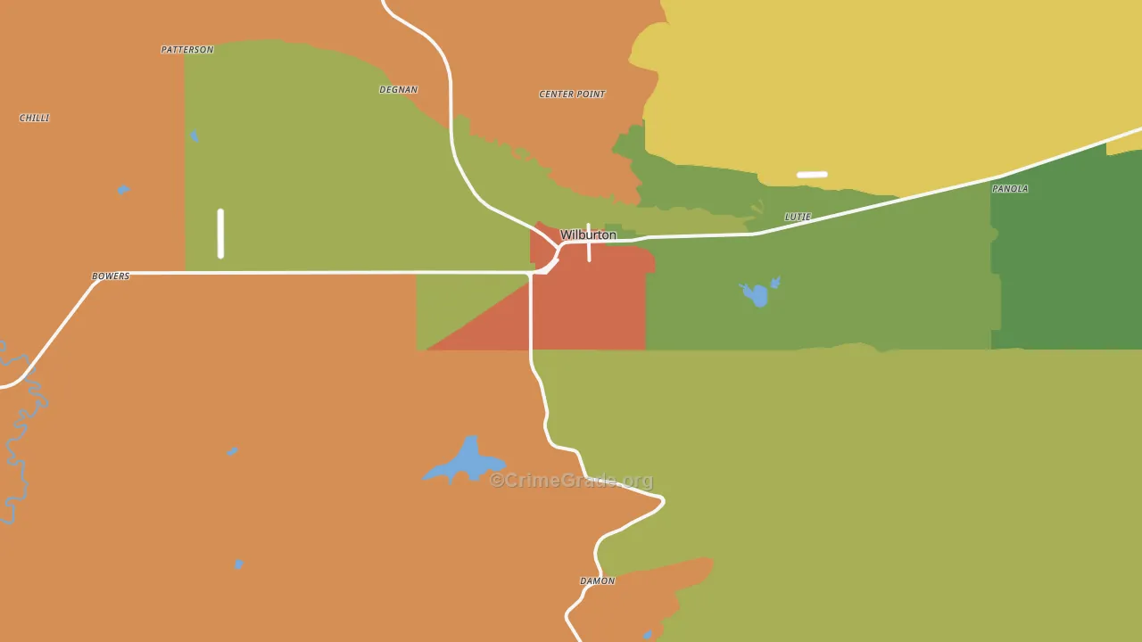Wilburton, OK Map of Vandalism Rates