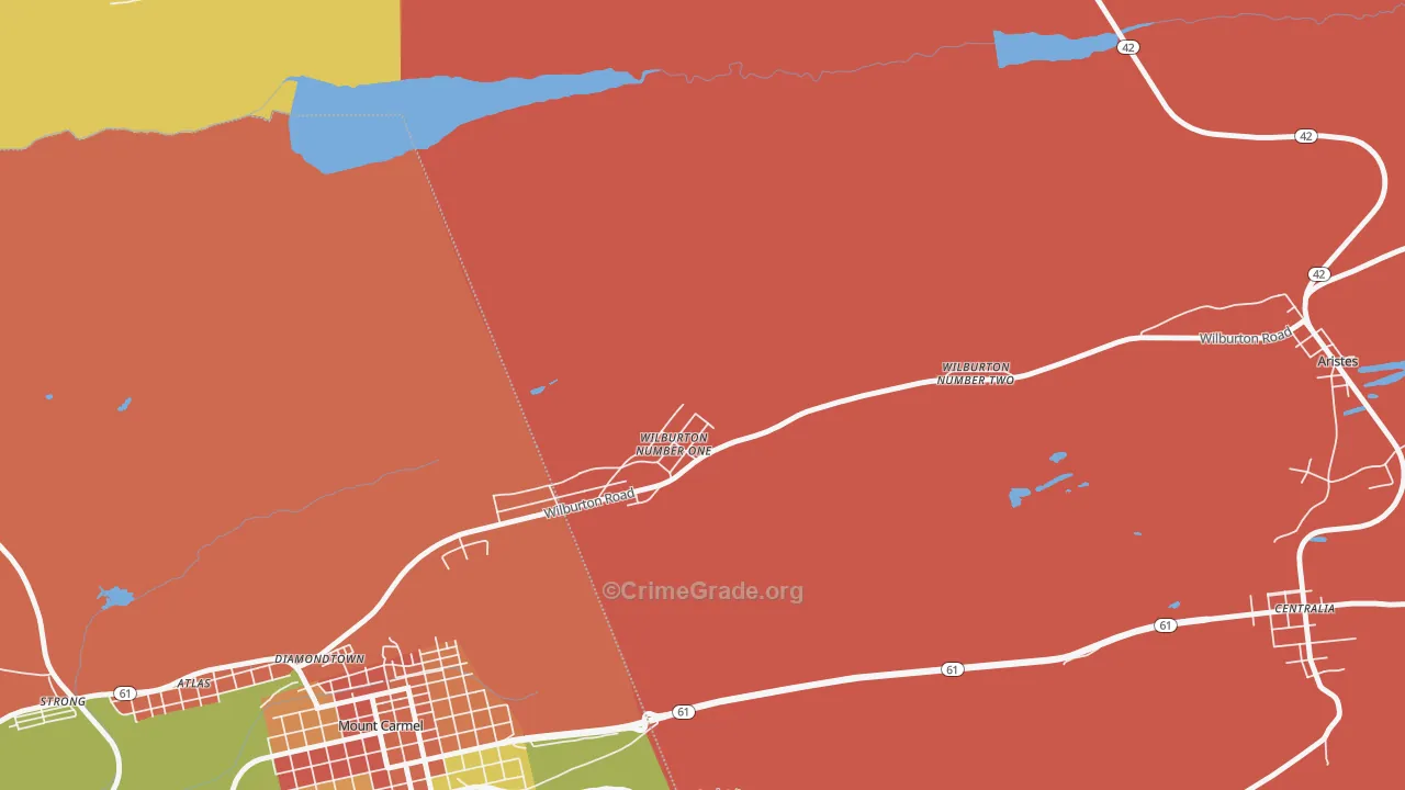 Wilburton, PA Map of Vandalism Rates