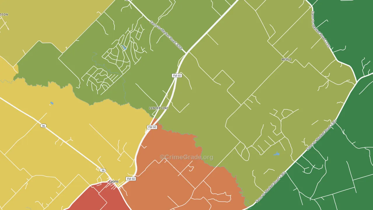 Wilcox, TX Map of Vandalism Rates