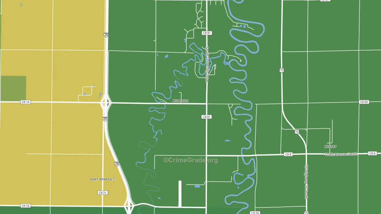 Wild Rice, ND Map of Vandalism Rates
