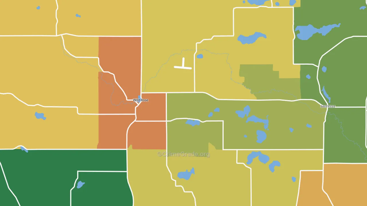 Wild Rose, WI Map of Vandalism Rates