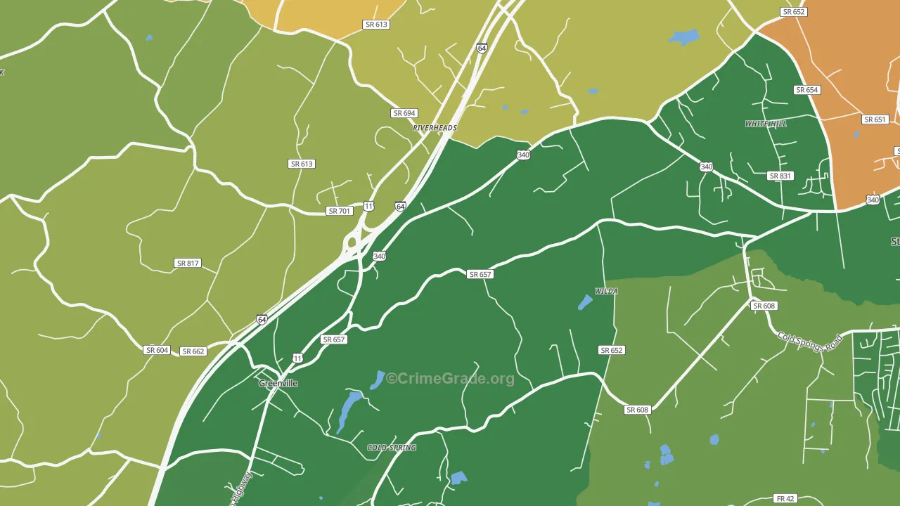 Wilda, VA Map of Vandalism Rates