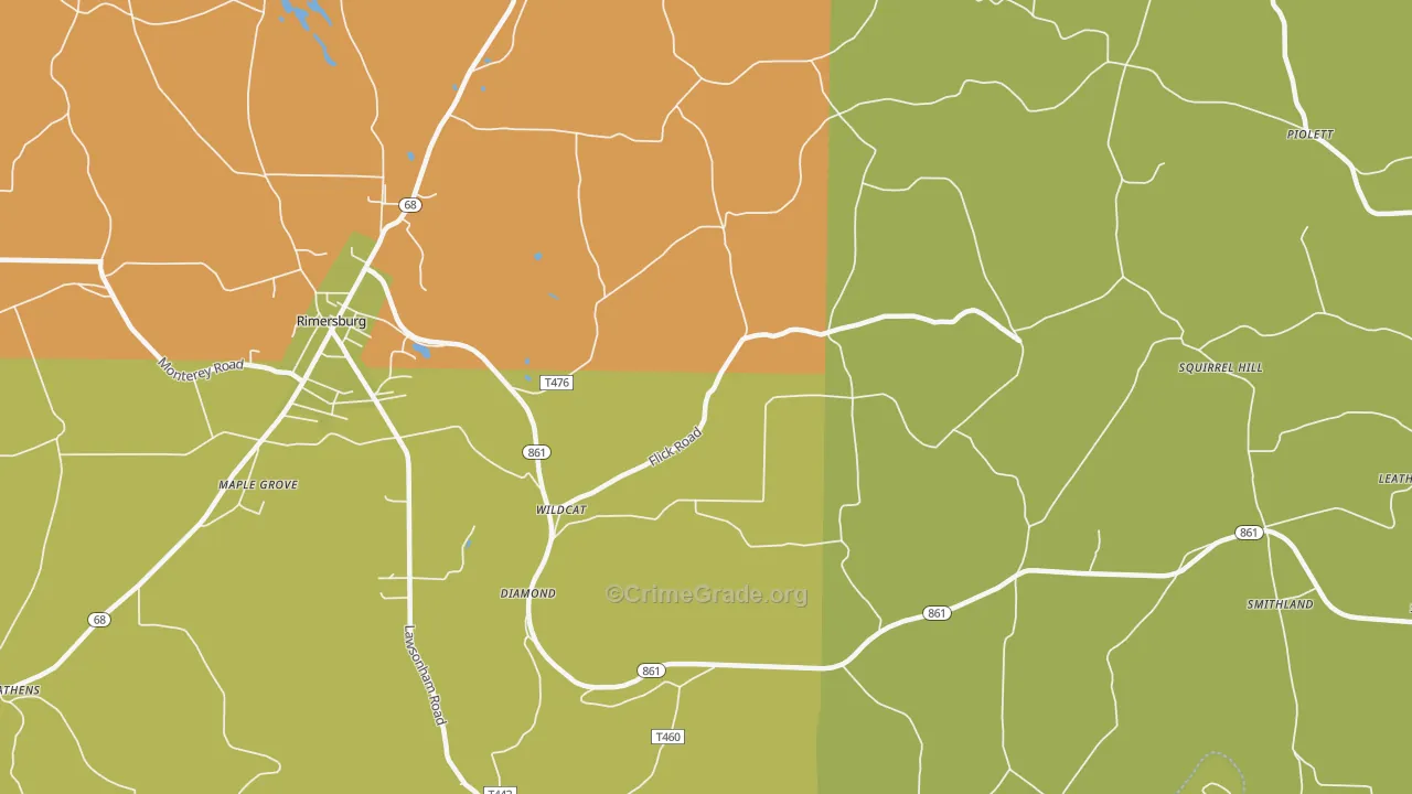 Wildcat, PA Map of Vandalism Rates