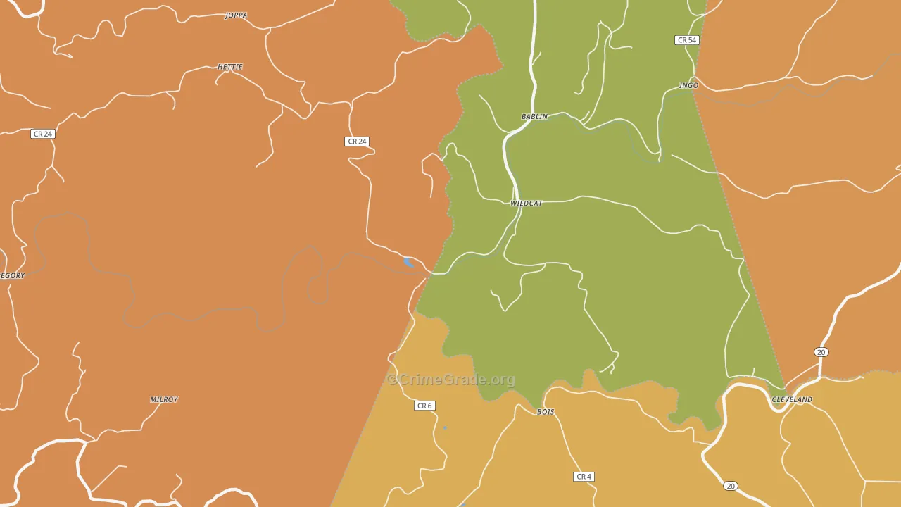 Wildcat, WV Map of Vandalism Rates
