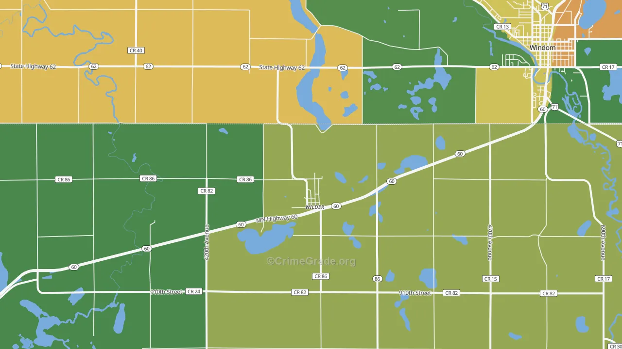 Wilder, MN Map of Vandalism Rates