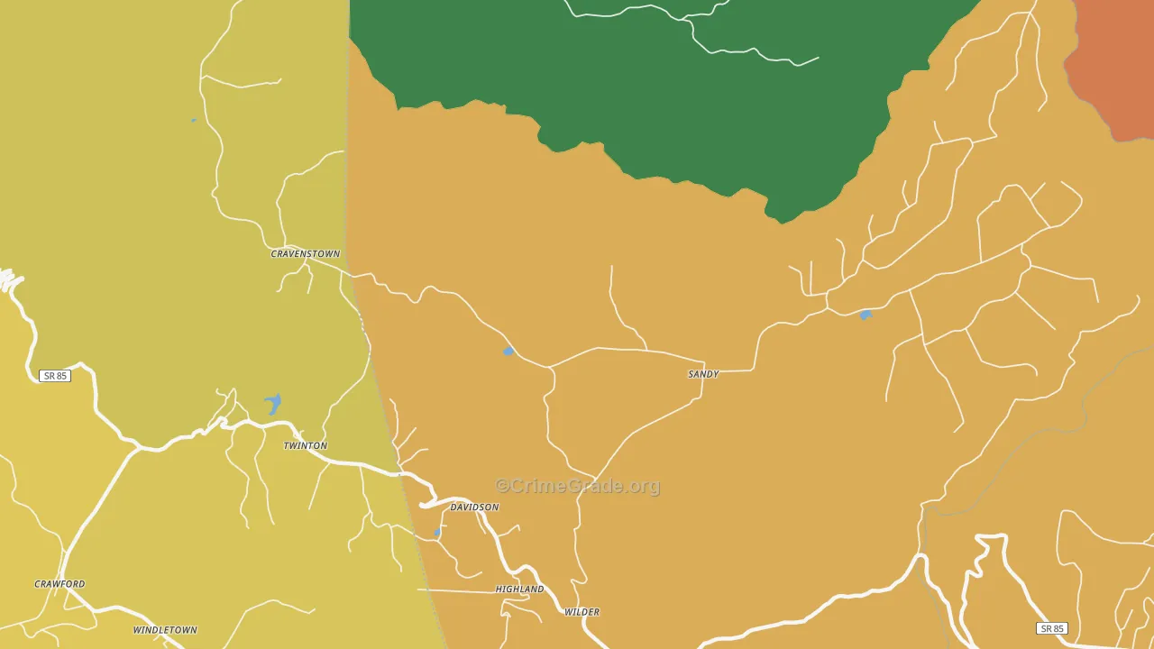 Wilder, TN Map of Vandalism Rates