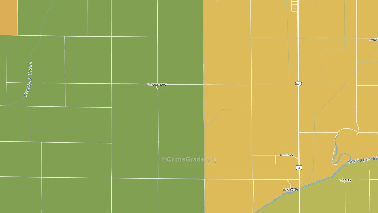 Wilders, IN Map of Vandalism Rates
