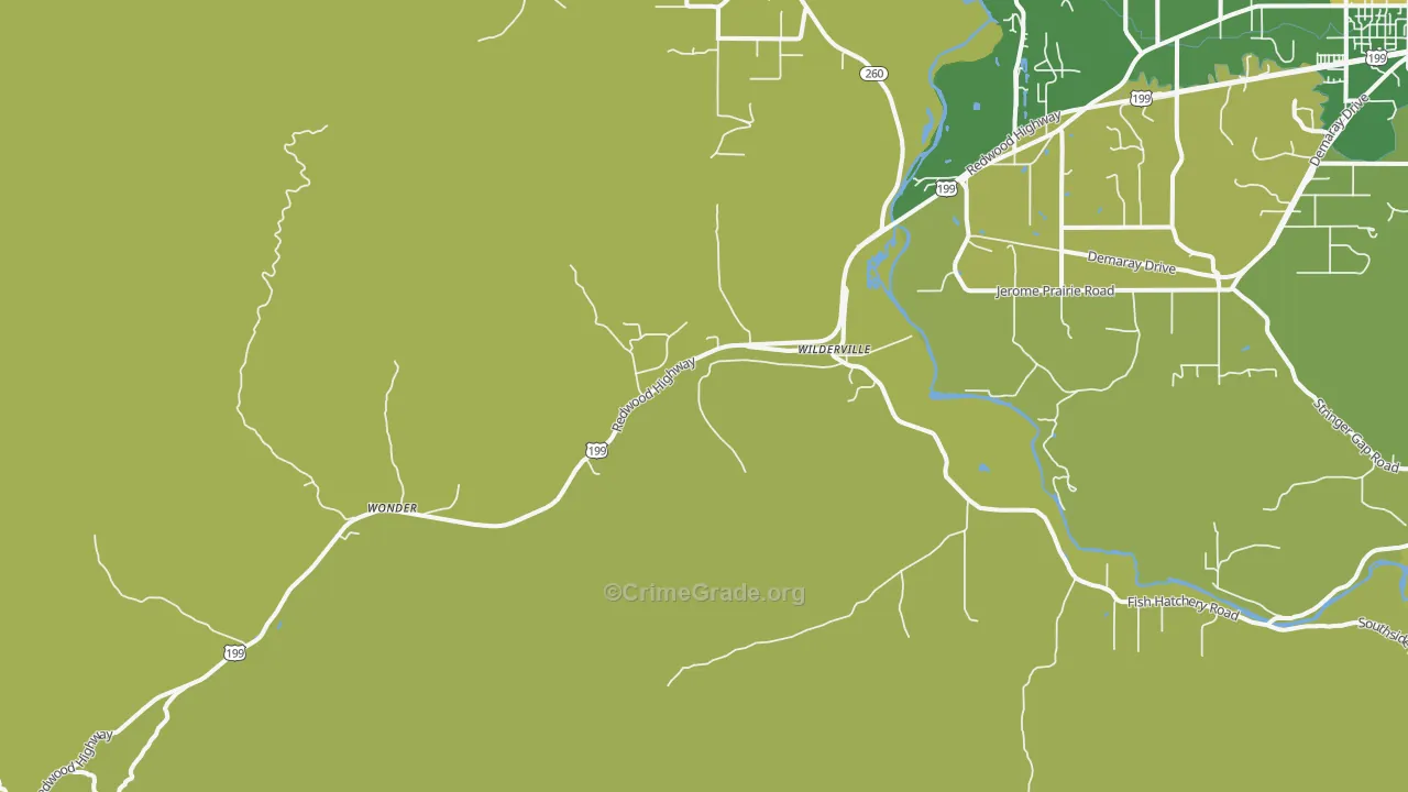 Wilderville, OR Map of Vandalism Rates