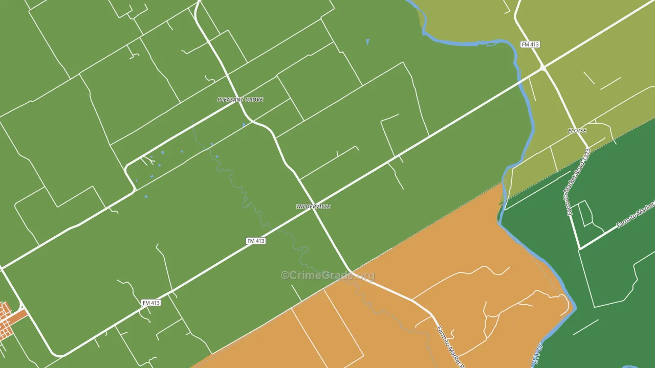 Wilderville, TX Map of Vandalism Rates