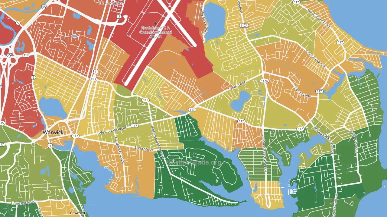 Wildes Corner, Warwick, RI Map of Vandalism Rates