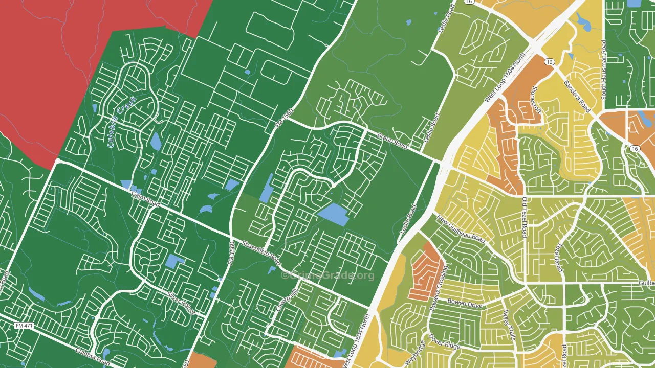 Wildhorse, San Antonio, TX Map of Vandalism Rates