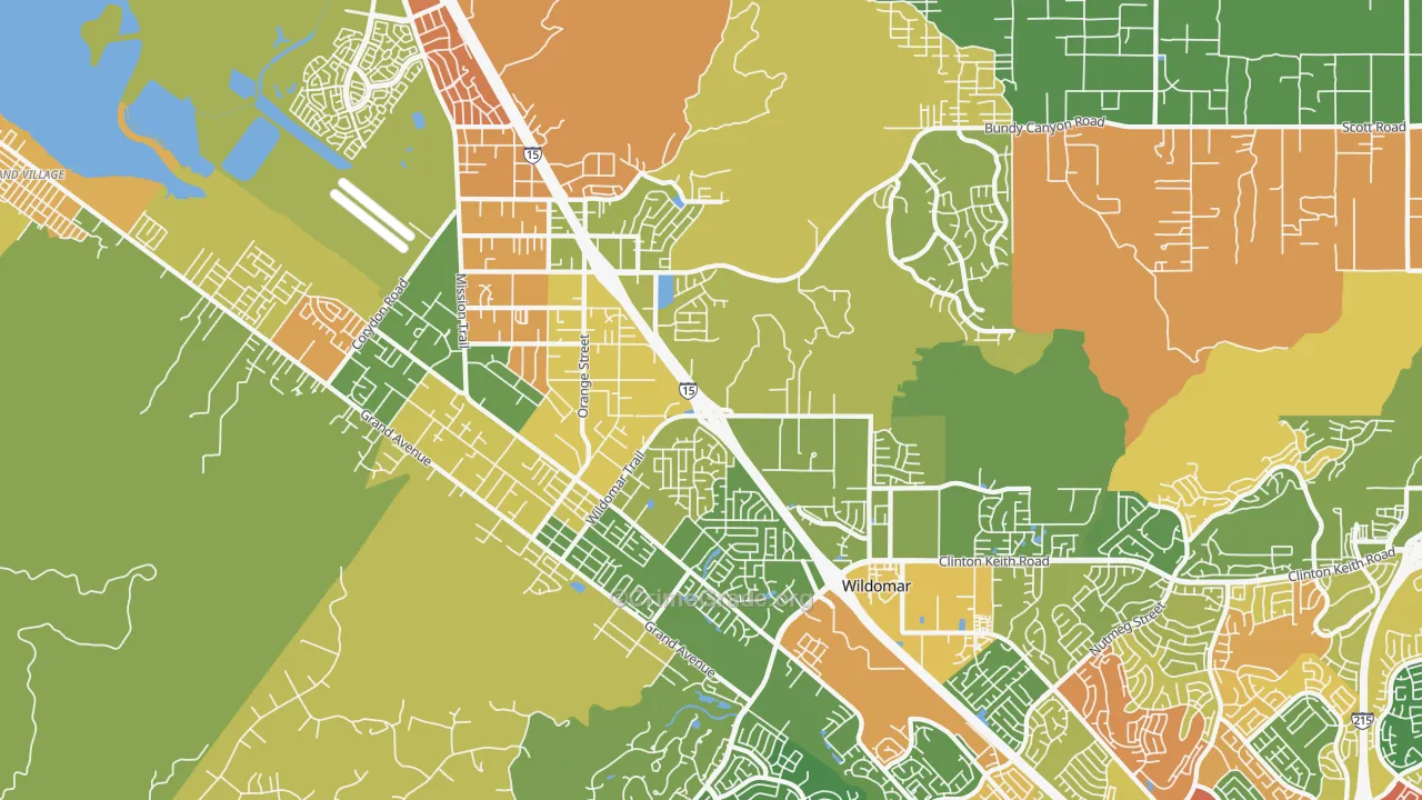 Wildomar, CA Map of Vandalism Rates