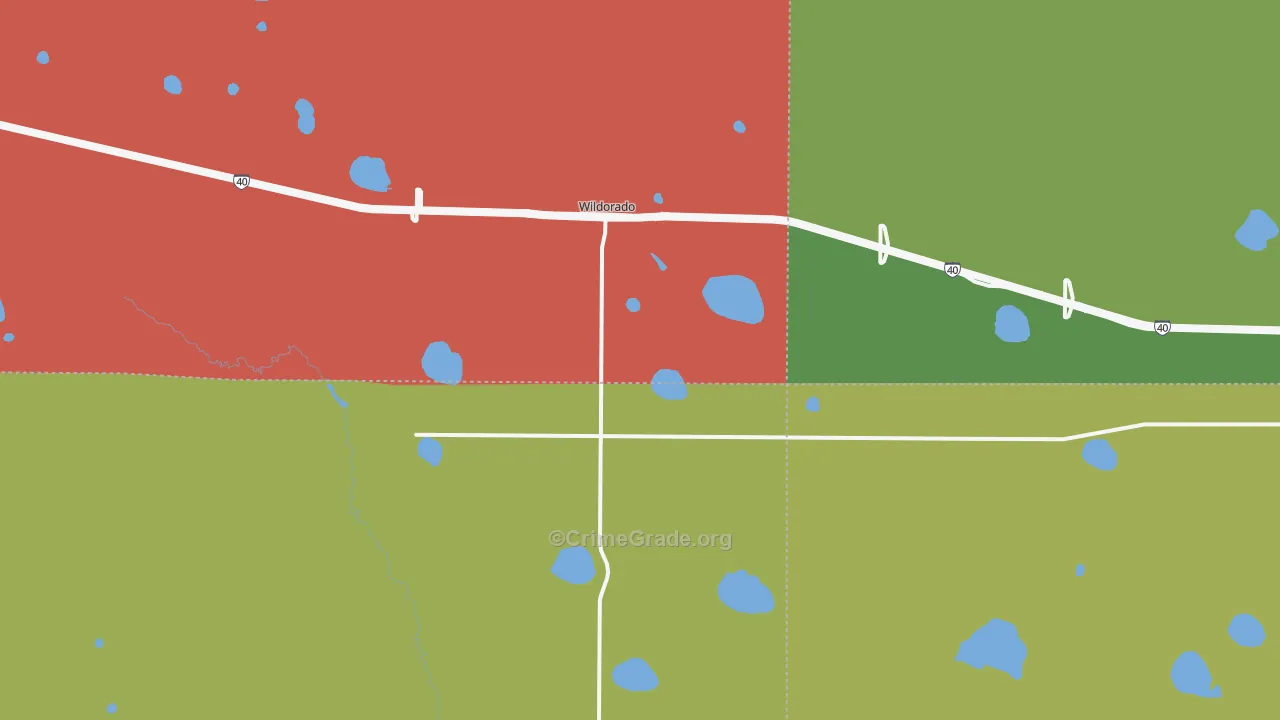 Wildorado, TX Map of Vandalism Rates