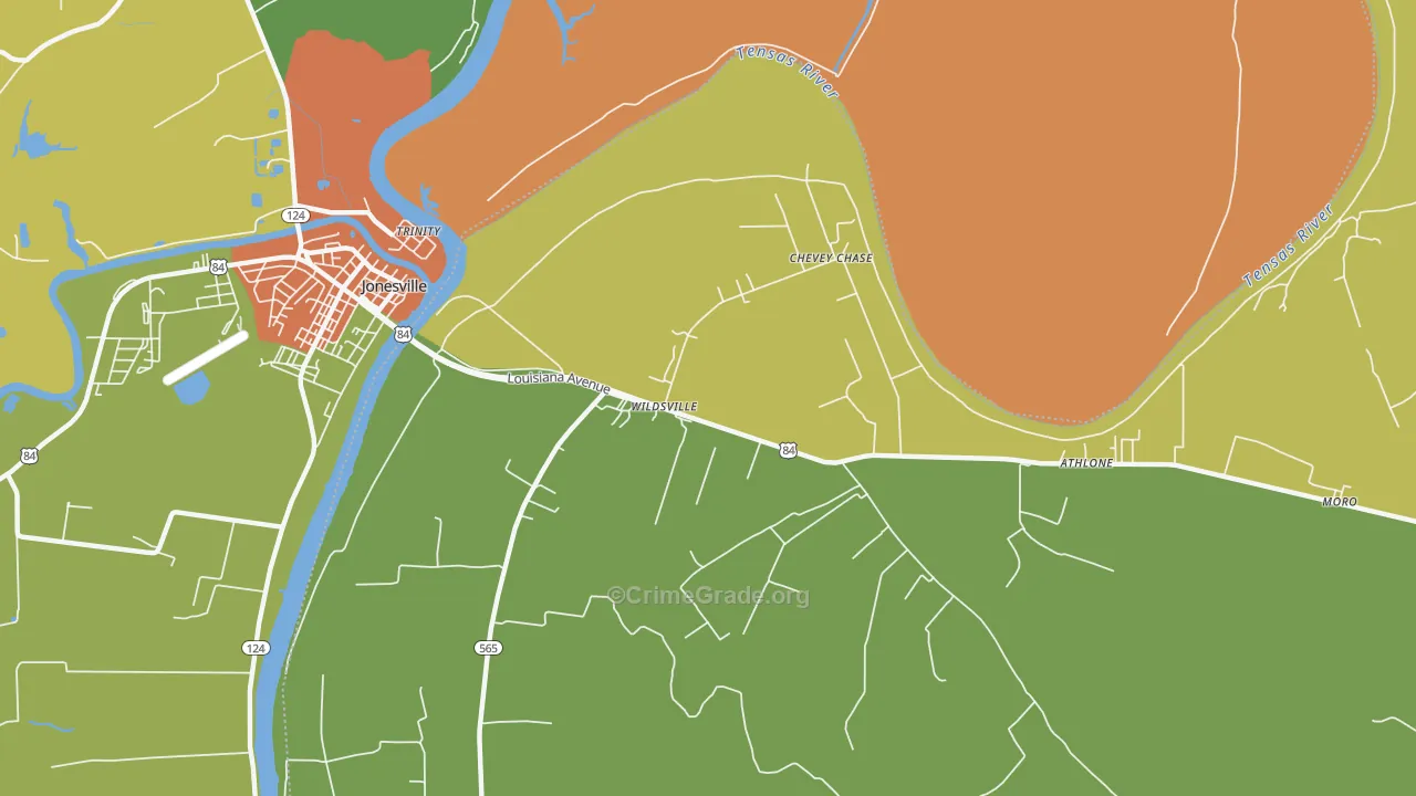 Wildsville, LA Map of Vandalism Rates