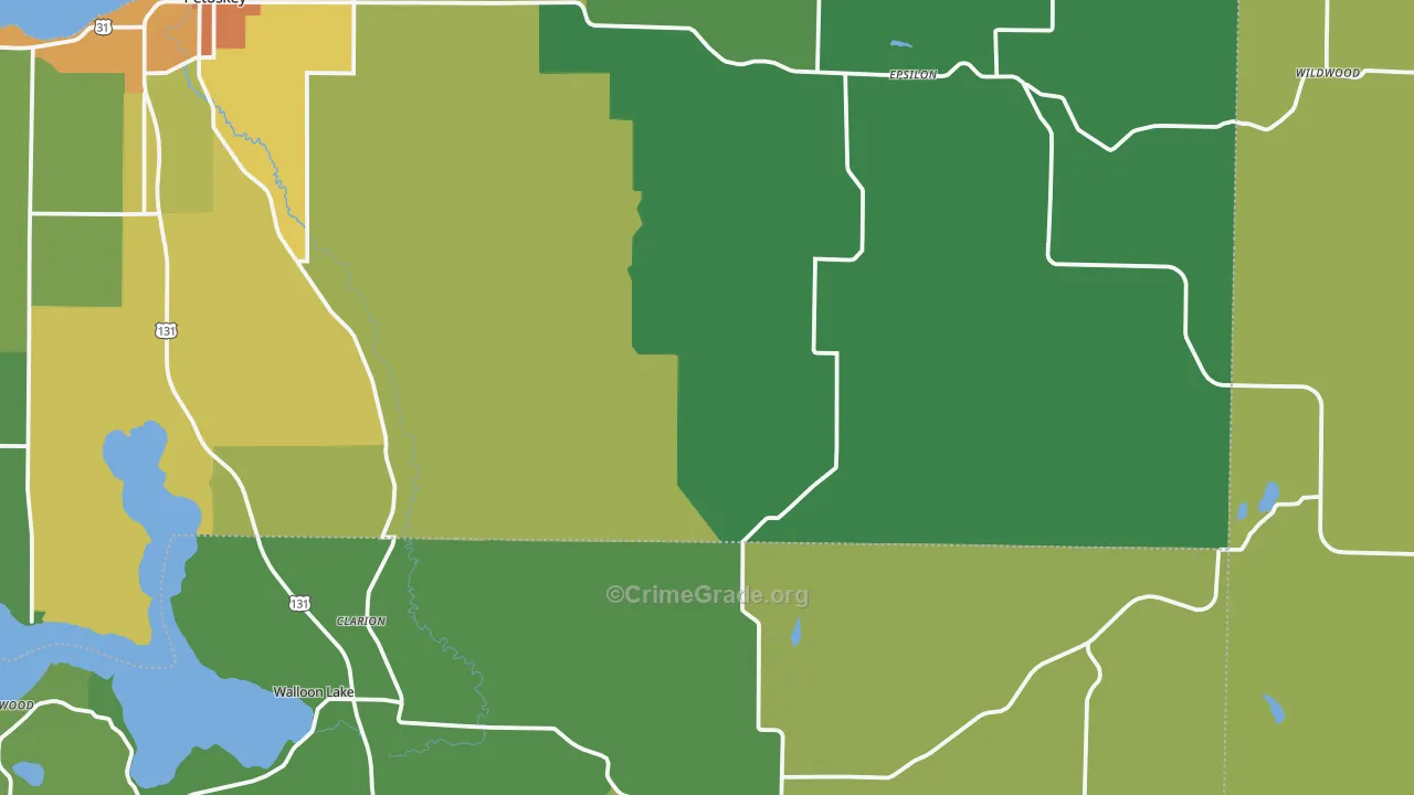 Wildwood, MI Map of Vandalism Rates