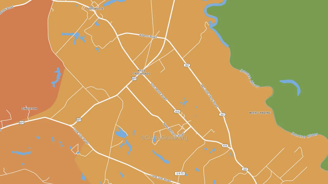 Wiles Crossroads, SC Map of Vandalism Rates