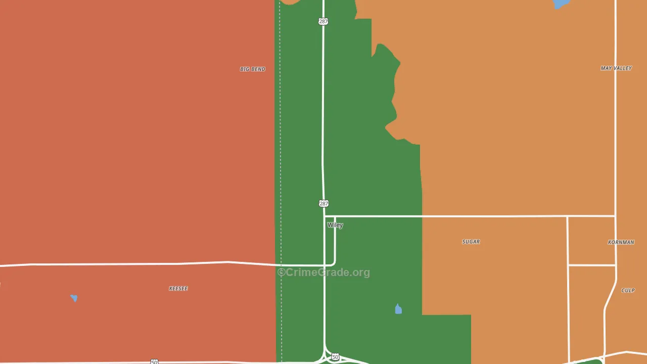 Wiley, CO Map of Vandalism Rates