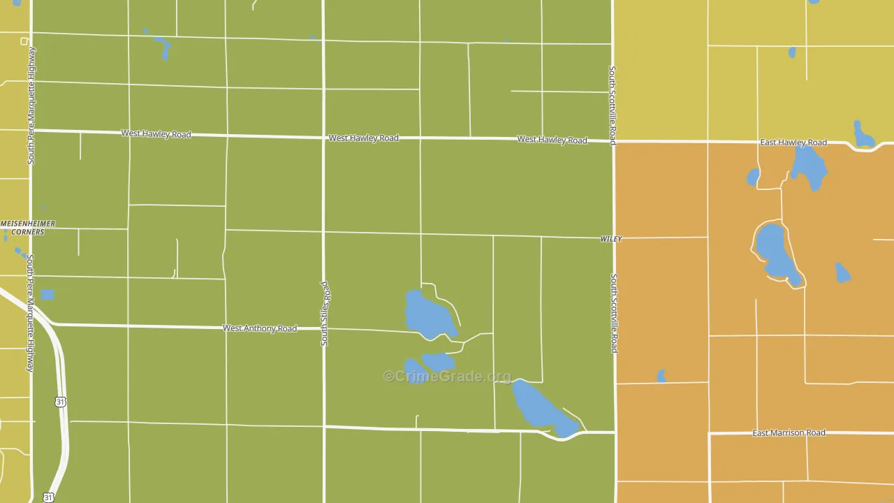 Wiley, MI Map of Vandalism Rates