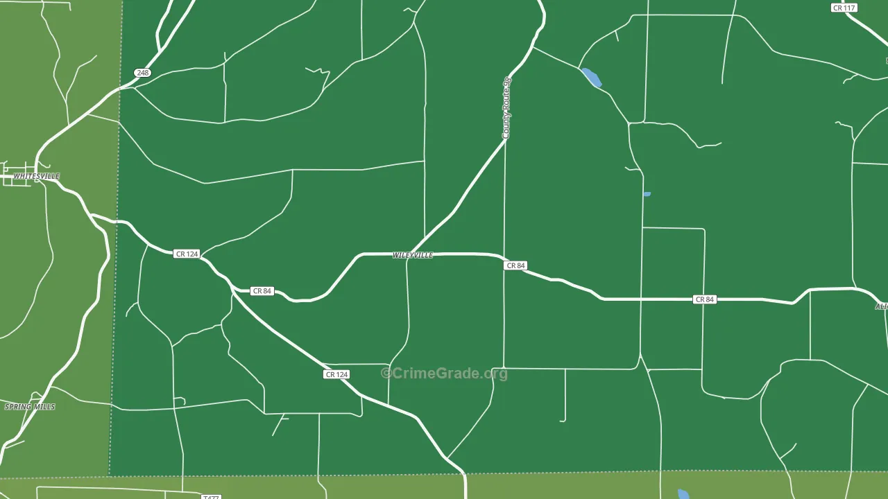 Wileyville, NY Map of Vandalism Rates