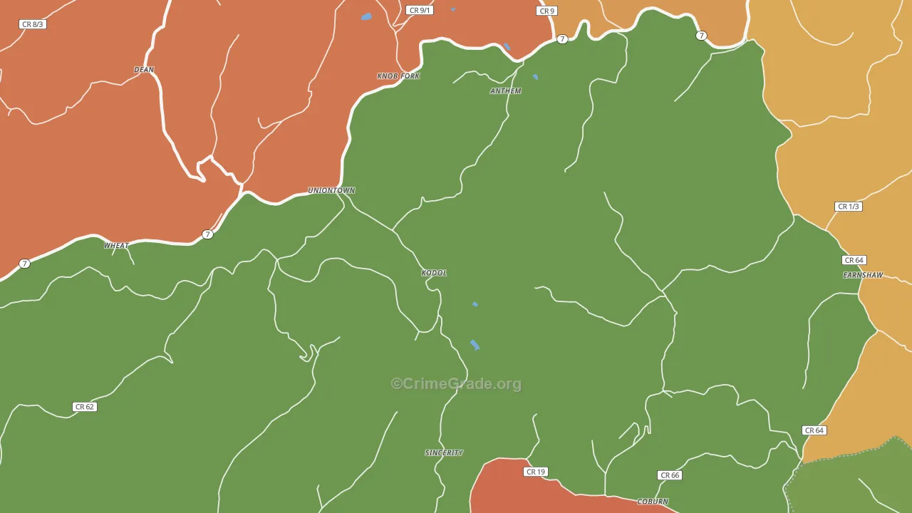 Wileyville, WV Map of Vandalism Rates