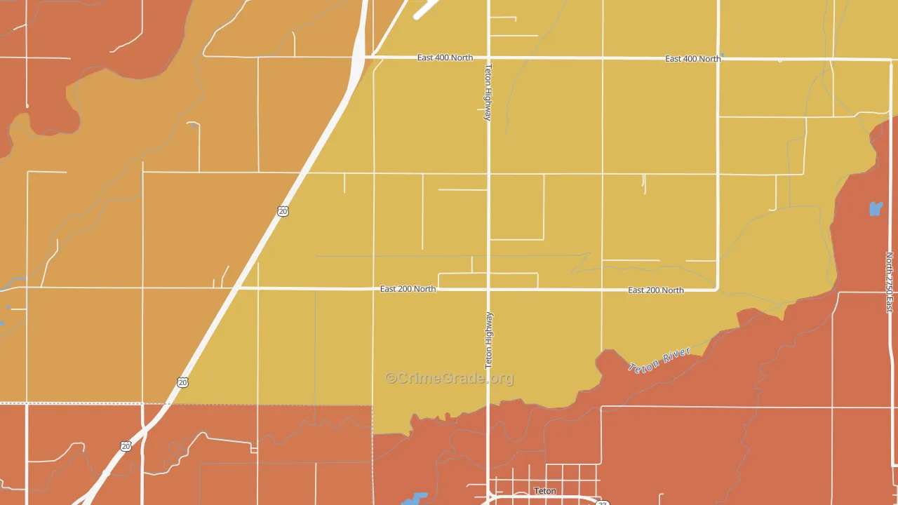 Wilford, ID Map of Vandalism Rates