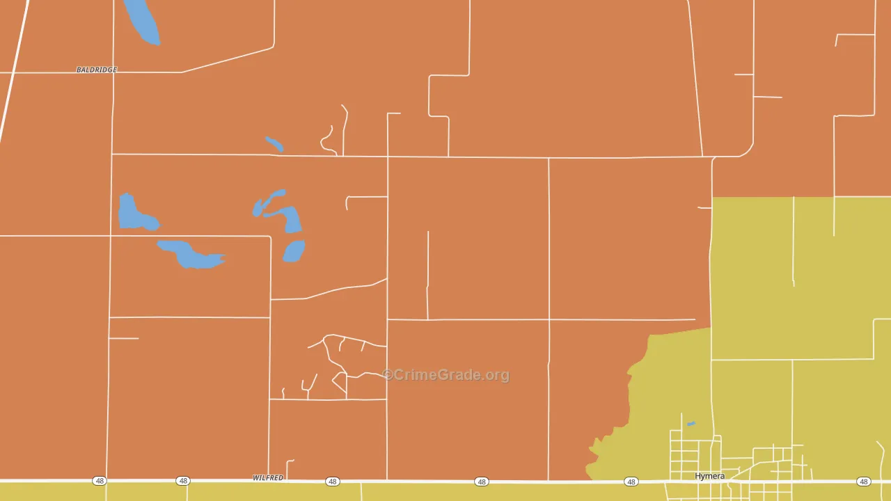 Wilfred, IN Map of Vandalism Rates
