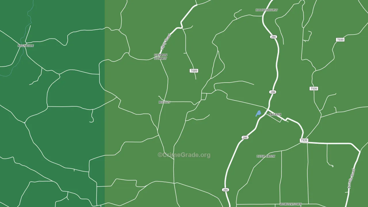Wilgus, PA Map of Vandalism Rates