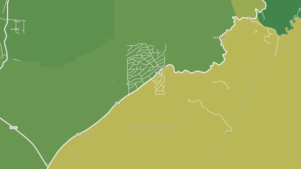 Wilhoit, AZ Map of Vandalism Rates