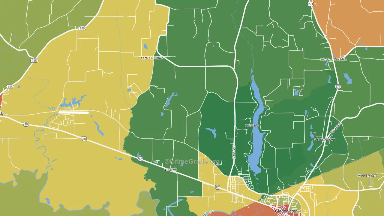 Wilkins, TX Map of Vandalism Rates