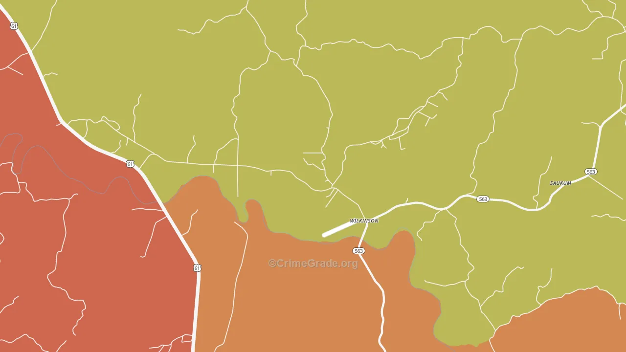 Wilkinson, MS Map of Vandalism Rates