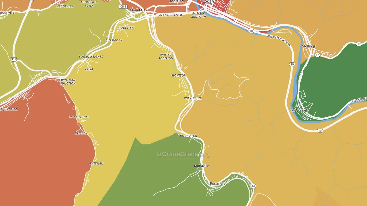 Wilkinson, WV Map of Vandalism Rates