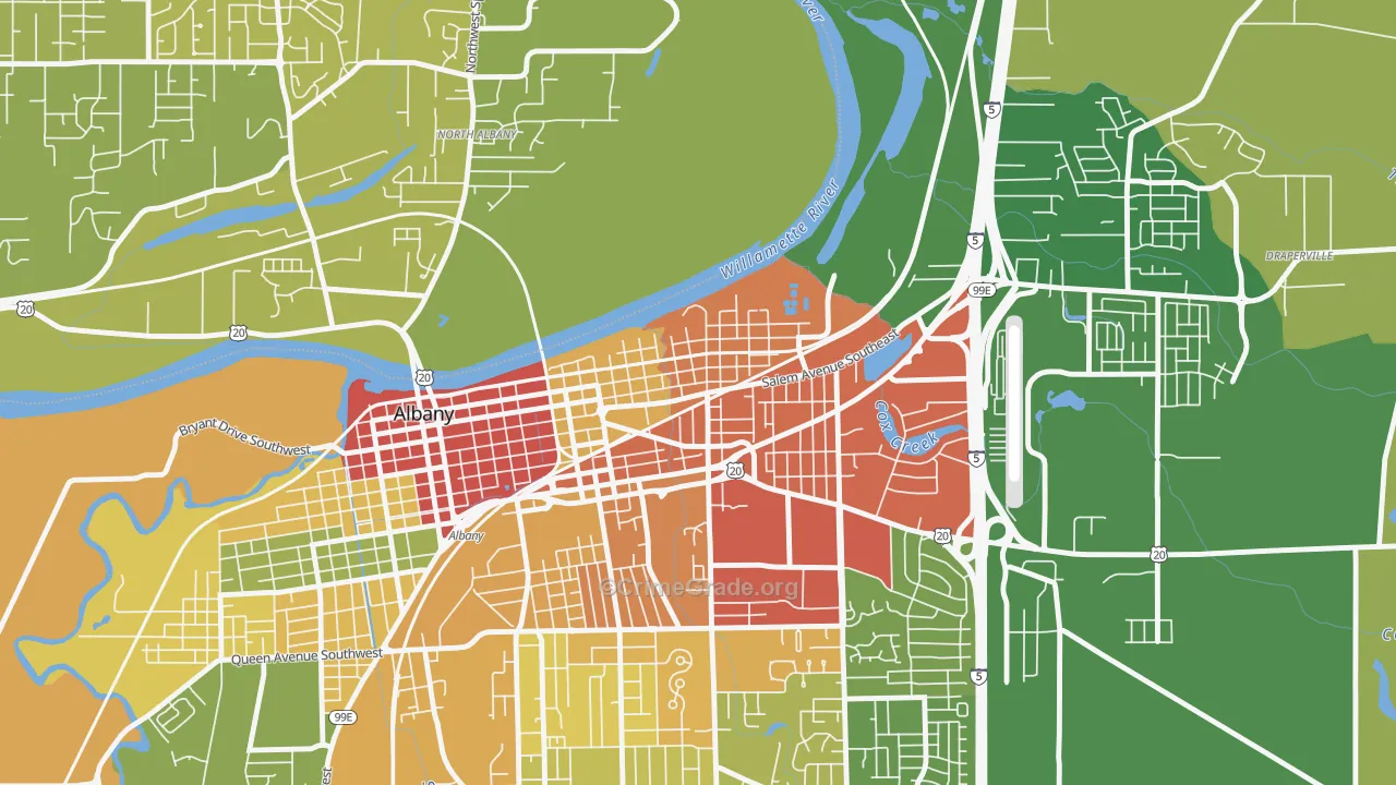 Willamette, Albany, OR Map of Vandalism Rates