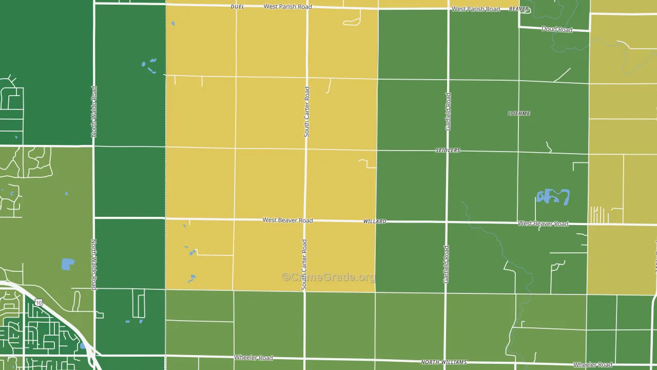 Willard, MI Map of Vandalism Rates