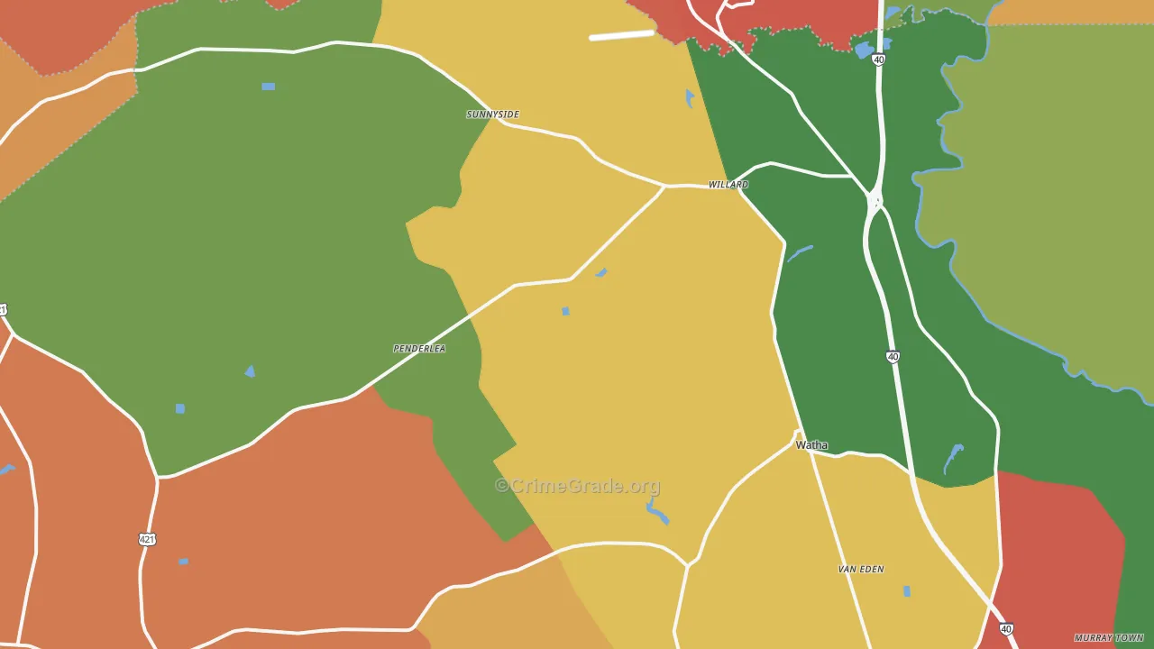 Willard, NC Map of Vandalism Rates