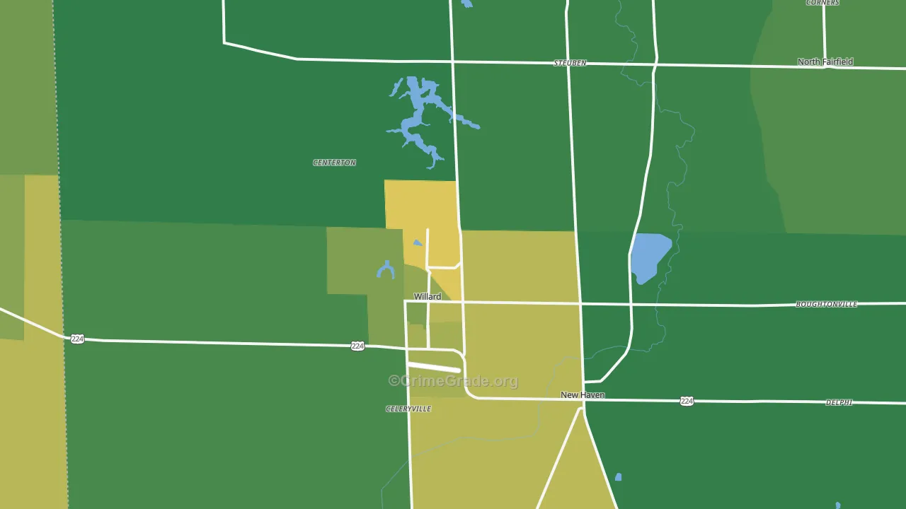 Willard, OH Map of Vandalism Rates