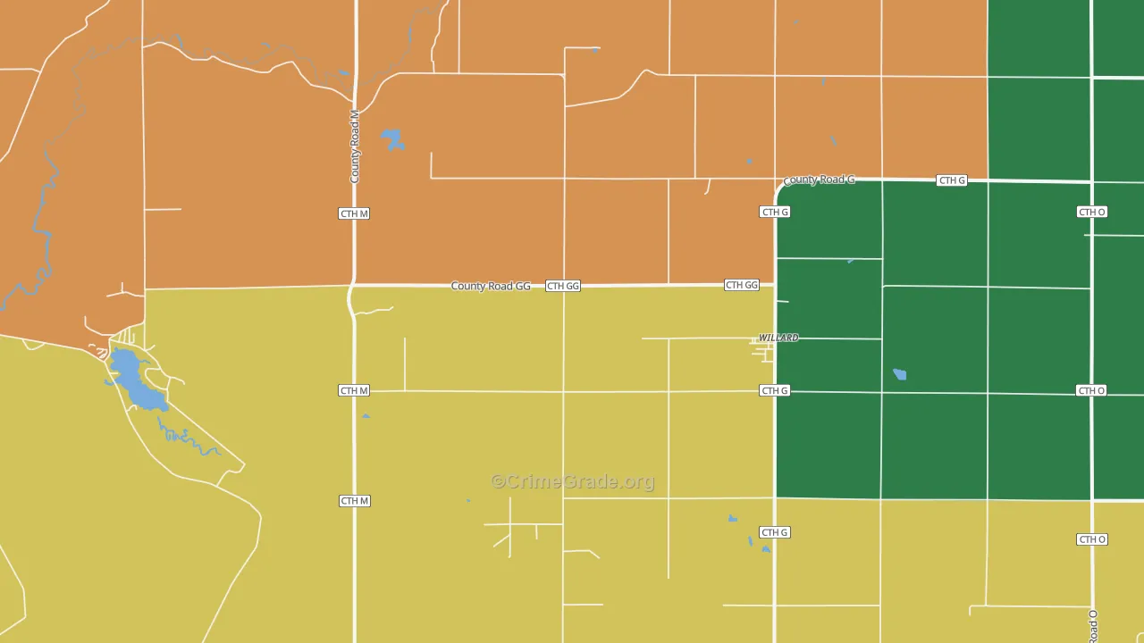 Willard, WI Map of Vandalism Rates