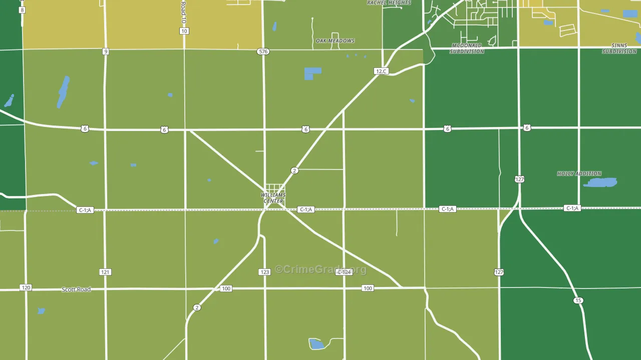 Williams Center, OH Map of Vandalism Rates