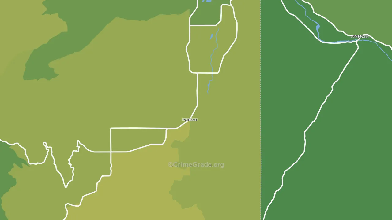 Williams, OR Map of Vandalism Rates
