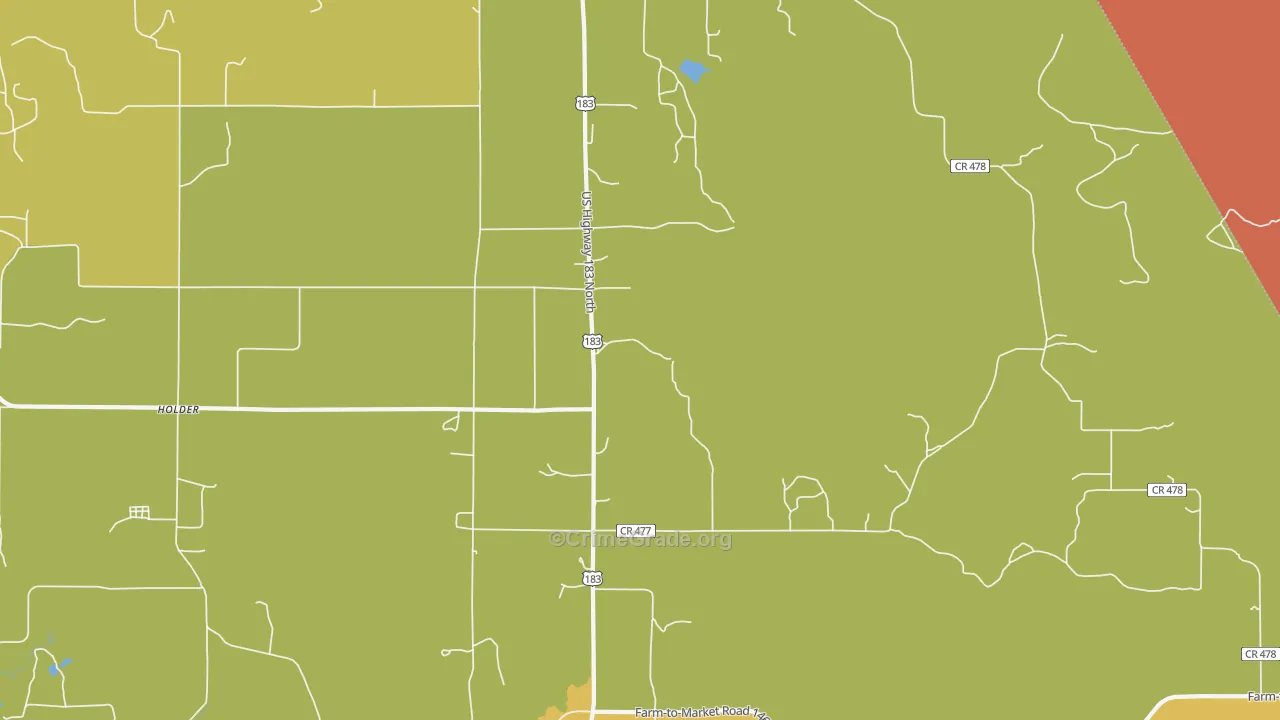 Williams, TX Map of Vandalism Rates